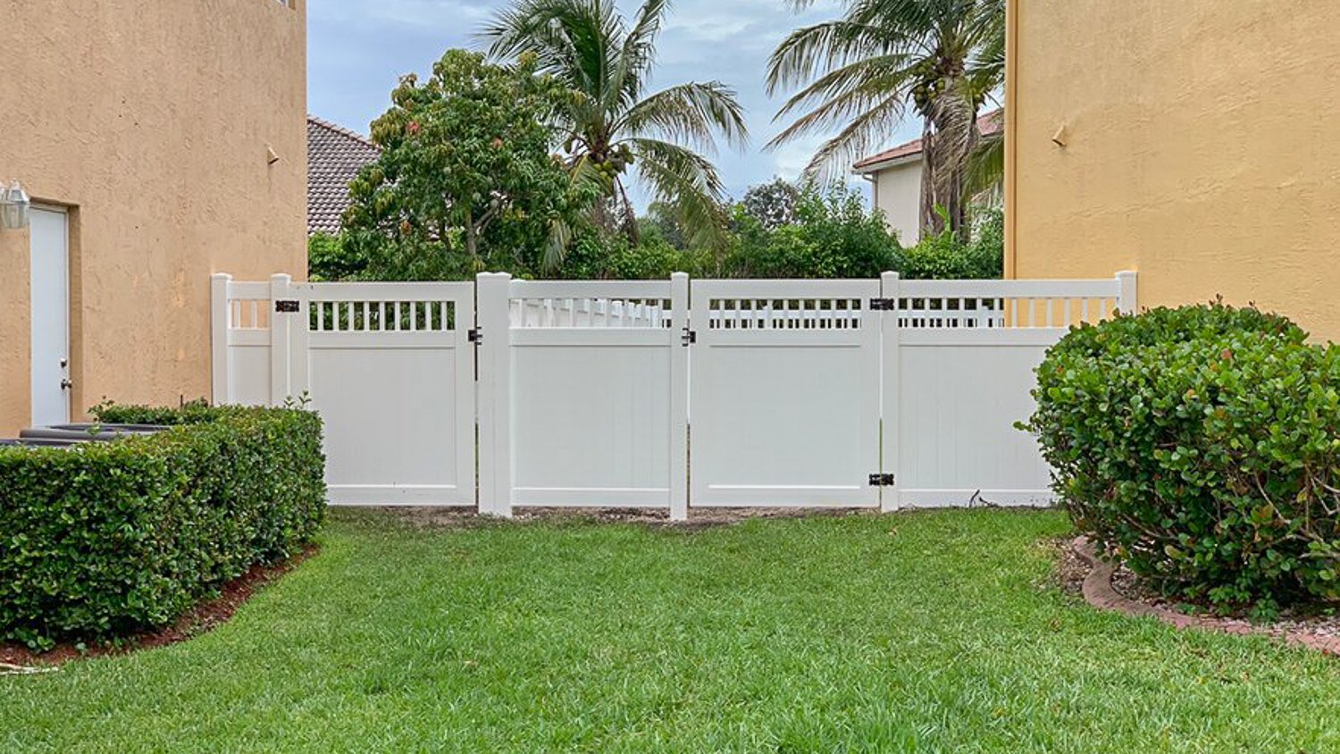 Stylish white wooden fence  